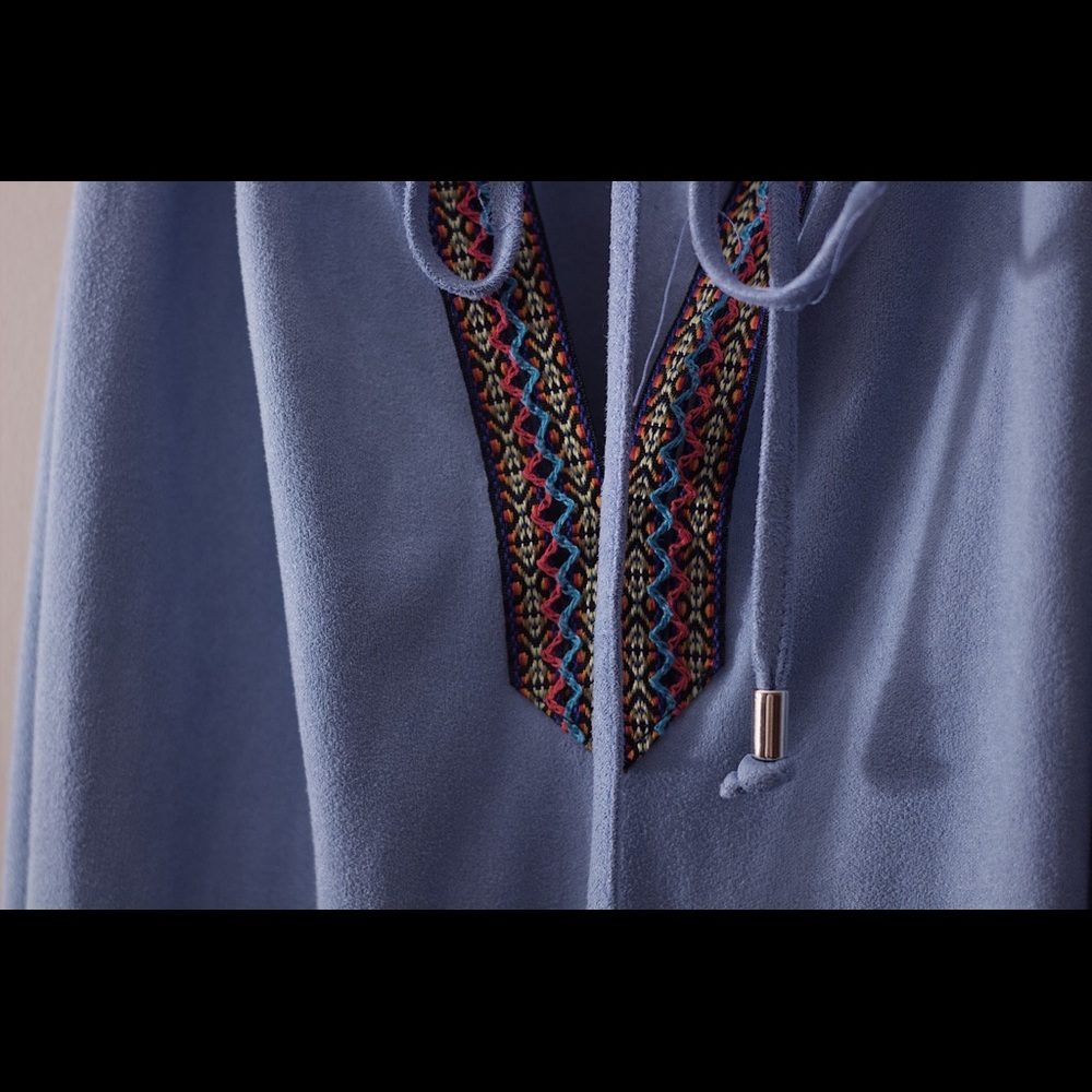 suede sky blue halter sundress